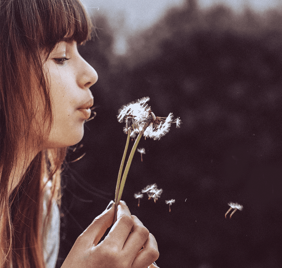 lady blowing flow