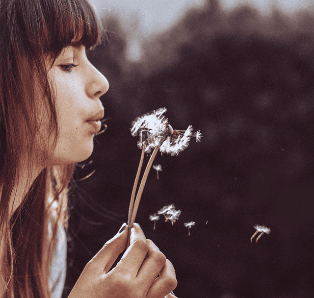 lady blowing flow